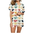 thumbnail image 7 of Xdegoge Previous Orders Two Piece Outfits Women Pajama Sets Stain Silk Pjs Shorts Sets Summer Cute Graphic Button Down Shirts Soft Comfy Casual Matching Sets Loungewear Sleep Nightwear, 7 of 7