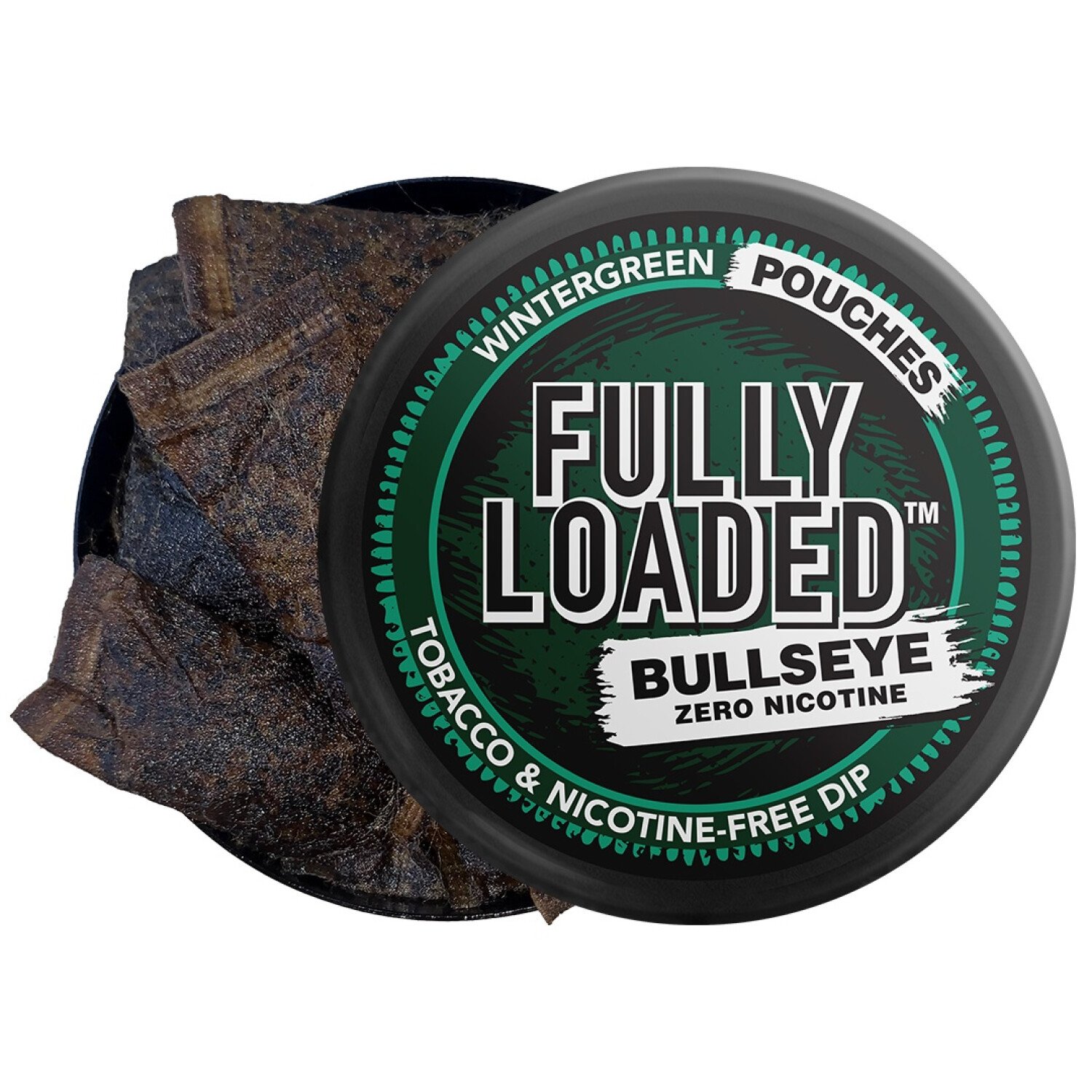 Fully Loaded Chew Tobacco and Nicotine Free Wintergreen Bullseye
