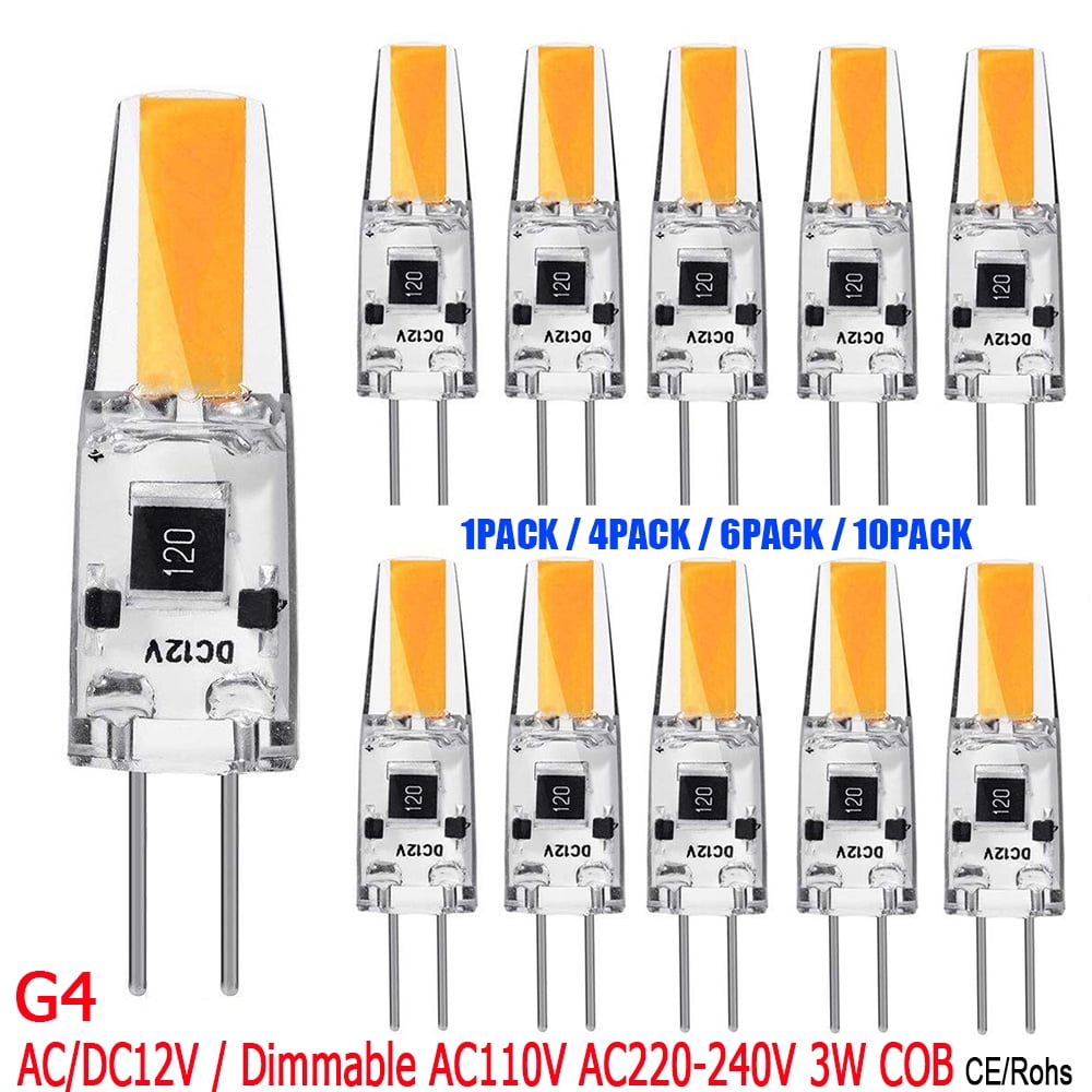 1-10X G4 LED COB AC DC 12V 5W 6W Dimmable Mini Bulbs Light Replace Halogen Lamps 