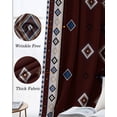 thumbnail image 6 of Brown Boho Blackout Curtains for Bedroom - 84 Inch Long Light Blocking 2 Panels Set, Retro Farmhouse Abstract Geometric Ethnic Art Thermal Insulated Living Room Drapes Grommet Window Curtains 52"x84", 6 of 8