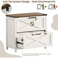 thumbnail image 6 of 2 Drawer File Cabinet with Lock, Farmhouse Lateral Filing Cabinet Fits Letter/A4/F4/Legal Size, Wooden File Cabinets Printer Stand for Home Office, White, 6 of 16