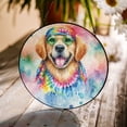 thumbnail image 3 of Hippie Golden Retriever Portrait Watercolor Tie-Dye Vintage Styles Stained Glass Suncatcher Goldens Dog Lover Gifts Idea Window Hanging Sign Decor - 00014, 3 of 5