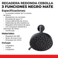 thumbnail image 2 of Regadera Redonda Urrea 3 Funciones Baño Negra Mate 3031FB.2, 2 of 8