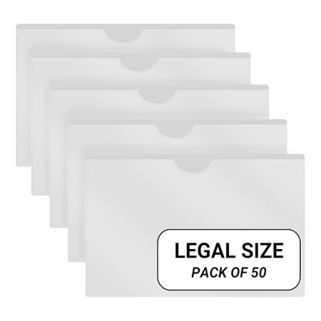 – 50 Pack Vinyl Plastic Pocket File Folders Closed Sides Legal Size Clear Front Top Loading Job Documents Holder for Office High School and Medical Files Frosted Clear