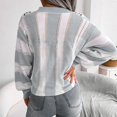 thumbnail image 3 of Vedolay Sweaters for Women Trendy Women's Lightweight Long Sleeve Crew Neck Striped Casual Knitted Pullover Tops,Gray M, 3 of 5