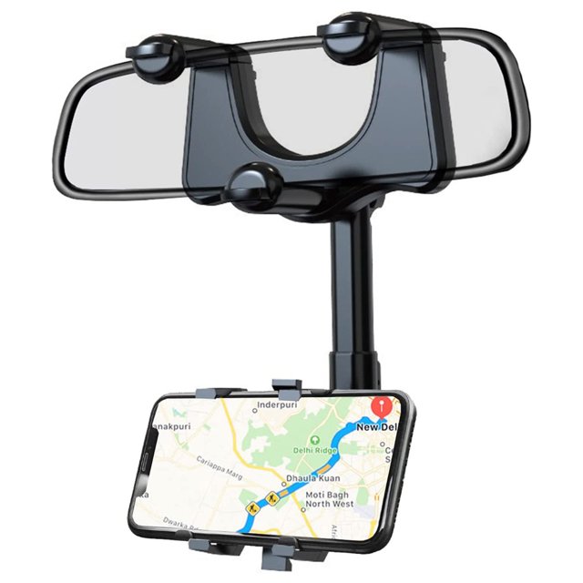 Soporte giratorio y retráctil para espejo retrovisor de coche, soporte ajustable multifuncional para teléfono móvil
