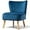 Blue, variant on RONG-3 Velvet Accent Chair, Modern Armless Accent Chair w/Solid Rubber Wood Legs, Upholstered Side Chair Club Sofa Chair Slipper Chair for Living Room Bedroom (Pink)