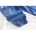 thumbnail image 7 of KIDSCOOL SPACE Baby Toddler Ripped Denim Jumpsuit, Cute 4 Pockets Elastic Legs Overalls,Blue,3-4 Years, 7 of 7