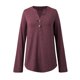 thumbnail image 3 of MHFRRA Camisa de Manga Larga con Cuello En V y Botones para Mujer, Blusa Informal para Otoño e Invierno, Cómoda, de Tela Suave, Elegante, para Uso Diario. Vino, 3 of 7