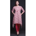 thumbnail image 2 of Bimba Hauts Imprimés Floraux Feuilles Roses & Jonquille pour Femmes Kurti Asymétrique Robe d'Été pour Filles Moyen, 2 of 6