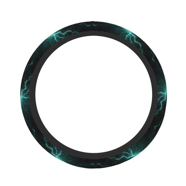 Balery Green Lightning Flash Fundas elásticas antideslizantes para volante, funda protectora universal para hombre y mujer, 15 pulgadas, accesorios para coche.
