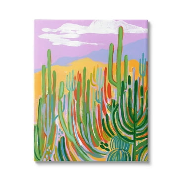 Stupell Industries Modern Desert Scenery Cactus Plants Painting Gallery Wrapped Canvas Print Wall Art, Design by Laura Marr
