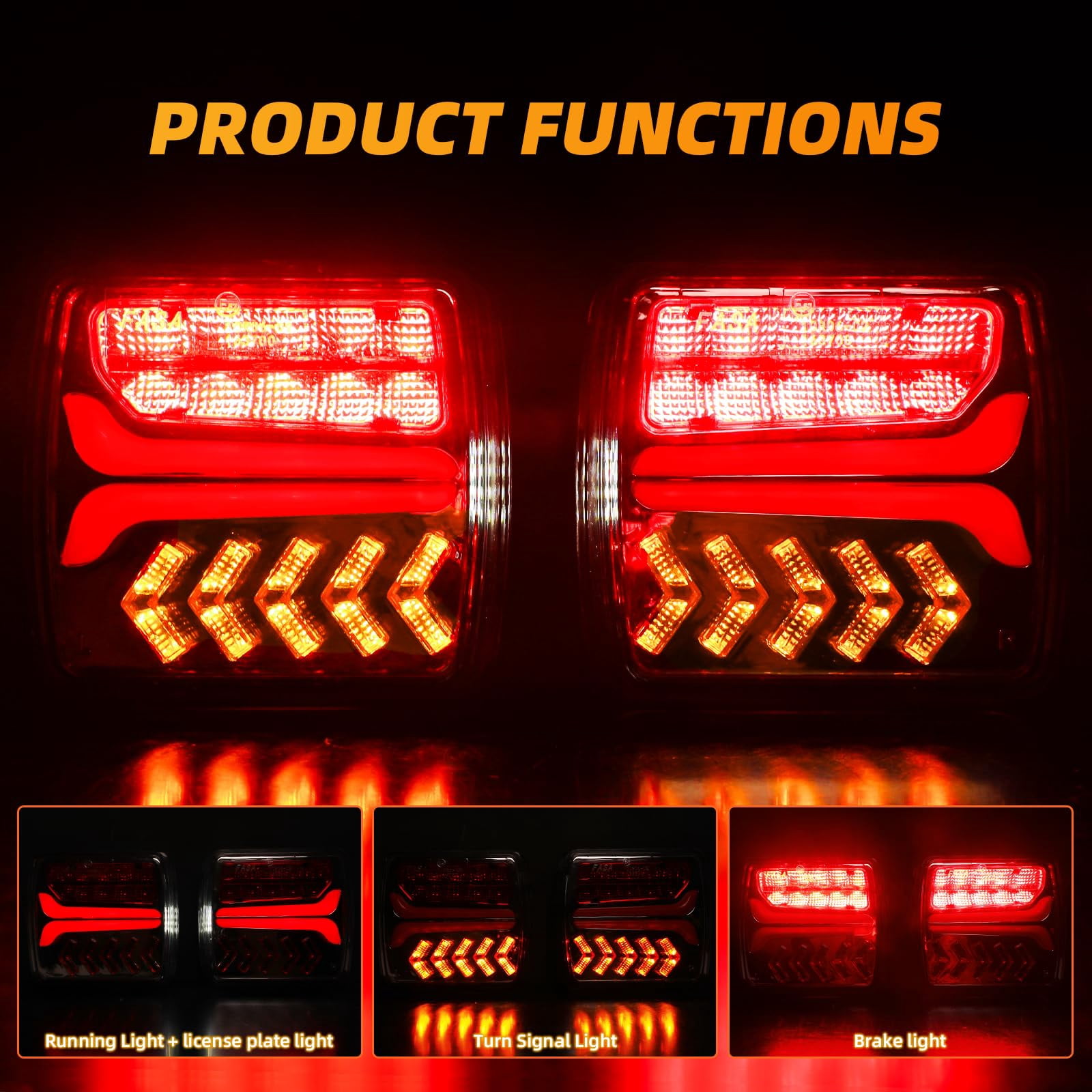 SLUMLOVE Portable Wireless Trailer Lights Magnetic -Rechargeable LED Light Kit , IP67 Waterproof for Trucks/Boats/RVs, Trailer Accessories