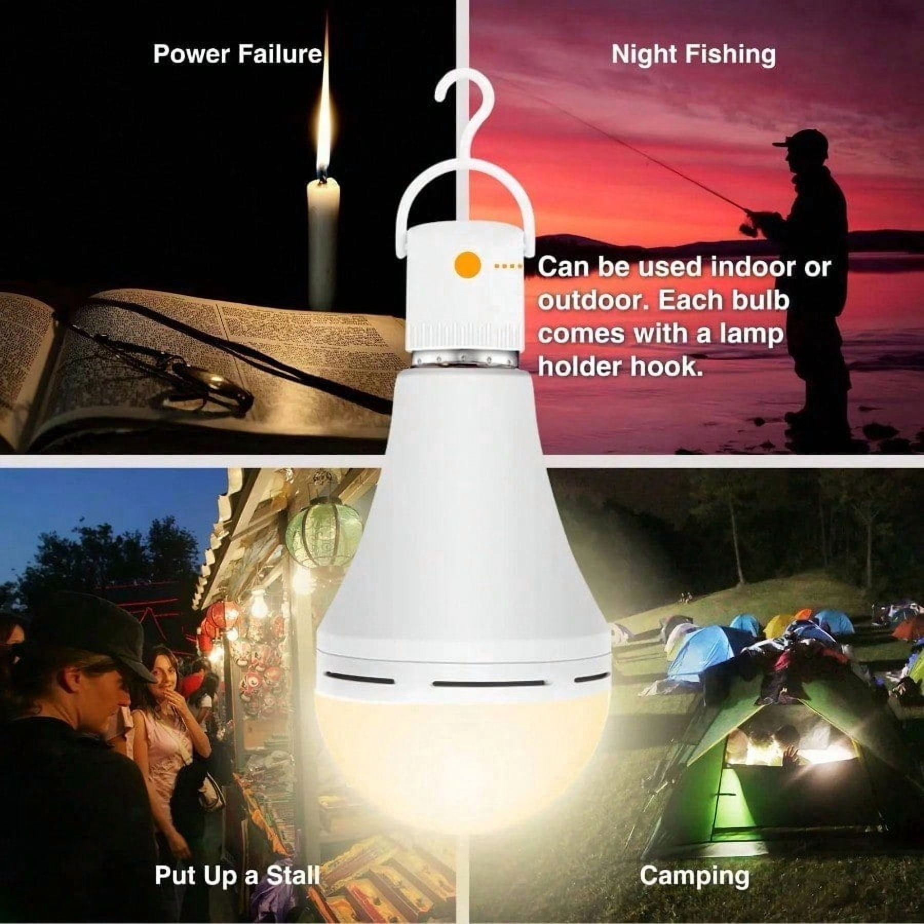 Slssqhz 4 Pack Rechargeable Emergency Light Bulbs Battery Powered LED Light Bulb E27 12W 60W Equivalent for Home Power Outage Camping
