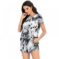 thumbnail image 4 of Women's Tie-dye Shorts Pajama Set Short Sleeve Sleepwear Nightwear Pjs, 4 of 7