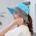thumbnail image 1 of Sombrero de sol de verano para mujer, sombrero de Montañismo al aire libre con protección solar, sombrero de pescador, sombrero de viaje para el sol, sombrero de ala grande transpirable informal., 1 of 5