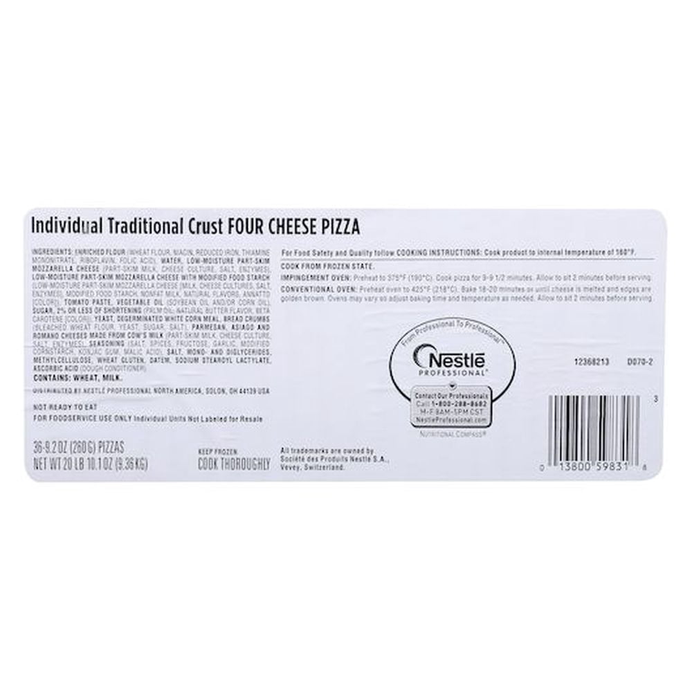 Nestle Professional Traditional Four Cheese Pizza, 9.168 Ounce -- 36 per case