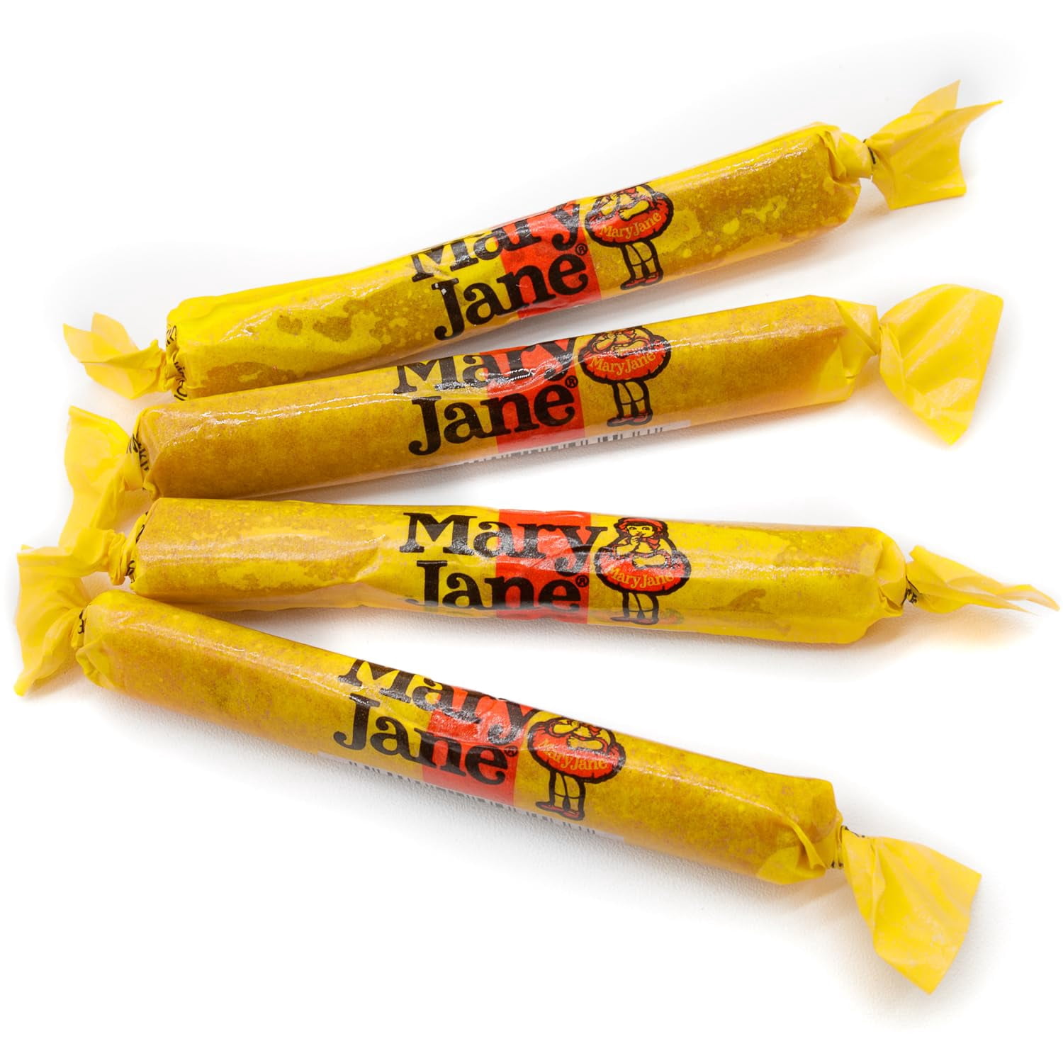 MARY JANE Candy FUN SIZE 4 lb – Anti Melt Pack, Peanut Butter Flavored, Bulk Resealable Bag, Old Fashioned Caramel, Individually Wrapped Chewy Taffy