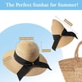 thumbnail image 4 of Sombrero de playa Pleneal para mujer con protección UV UPF 50+, paja, 4 of 9