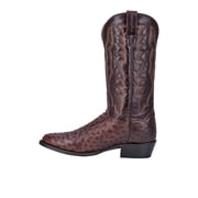 Dan Post Mens Pershing Brass Full-Quill Ostrich Western Boot Round Toe Brown 10.5 D(M) US