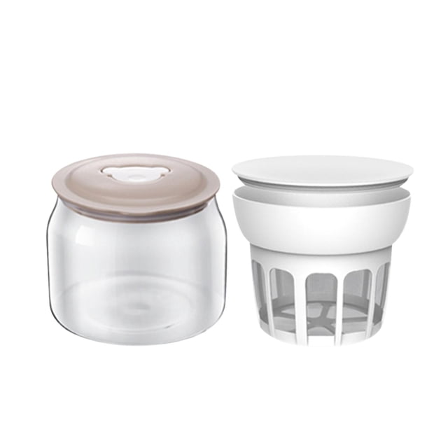 Separador de suero con tapa, colador de alimentos, contenedor de leche de nuez, vaso, yogurtera , Claro