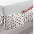 thumbnail image 2 of Bird Bed Skirt, Rhythmic Japanese Paper Art Style Origami Look Flying Creature Illustration, Elastic Bedskirt Dust Ruffle Wrap Around for Bedding Decor, 4 Sizes, White and Multicolor, by Ambesonne, 2 of 2