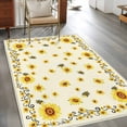 thumbnail image 3 of Yellow Sunflower Bees Area Rug 3x5 Washable Rug Non Slip Spring Summer Farmhouse Floral Large Area Rug Indoor Floor Carpet for Entryway Bedroom Kitchen Living Room Home Office Dining Room Nursery, 3 of 7