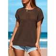 thumbnail image 3 of PRETTYGARDEN Womens Spring Tops Summer Shirts Crochet Cap Sleeve Sweater Pullover Cute Crew Neck Beach Cover Ups, 3 of 8