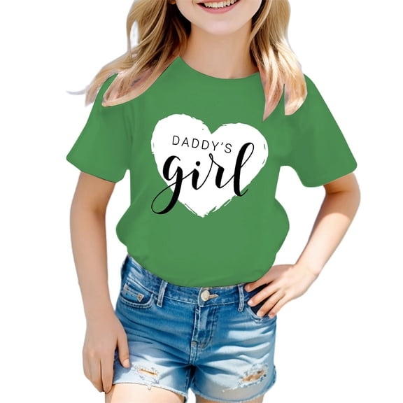 Tiijoy Big Girls Letter Print Crew Neck T-Shirt Short Sleeve Soft Everyday T Shirt Tee