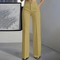 thumbnail image 2 of BLTIBY Women's Dress Pants Business Casual Work Slacks High Waisted Stretchy Button Straight Leg Trousers with Pockets Khaki 3XL, 2 of 7