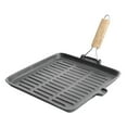 thumbnail image 5 of Versatile Preseasoned Cast Iron Grill Pan with Foldable Handle - 11 Square!, 5 of 9