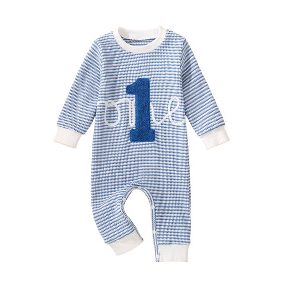 Akiihool Baby Boy Clothes Newborn Fall Winter Baby Rayon of Bamboo Romper Sleeper 2 Way Zipper Long Sleeve Jumpsuit Zipper Footless One-piece Blue,12-18 Months