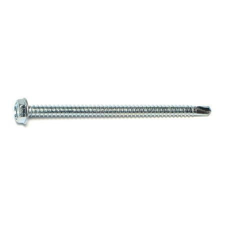 

#10-16 x 3 Zinc Plated Steel Hex Washer Head Self-Drilling Screws SDSHWS-170