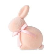Easter Flocked Peach Bunny Decor, 9 in, by Way To Celebrate