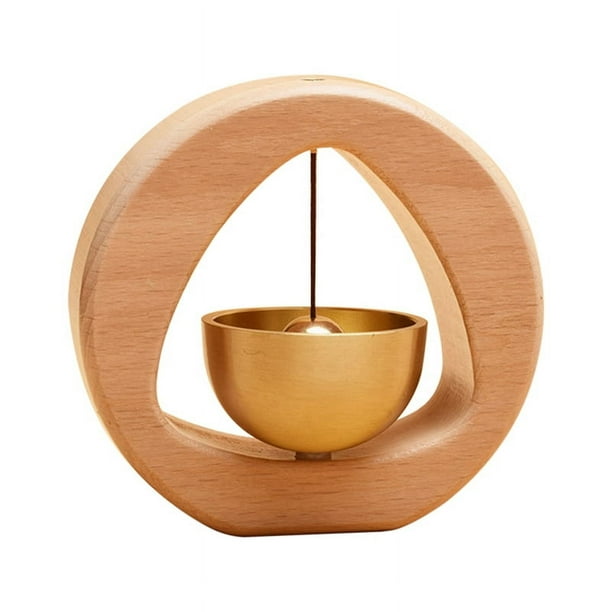 Timbre de Puerta de Dopamina de Latón, Campana de Madera, Carillón de Viento para Entrada, Regalo de Inauguración de la Casa Japonés, Colgante de Entrada en Forma de Triángulo