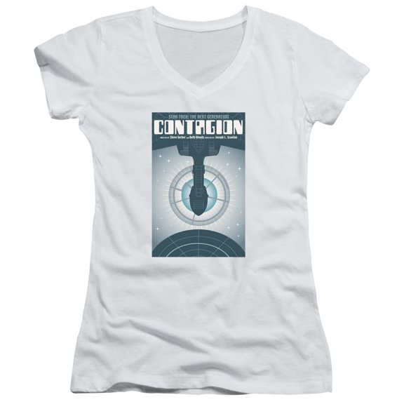 Star Trek Tng Season 2 Episode 11 Junior Women's V-Neck T-Shirt White