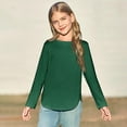 thumbnail image 6 of Girls Shirts Size 11-12 Girls Shirt Girls Long Sleeve Shirts Kids Arc Hem Side Slit Soft Tunic Tops T Shirts 1416, 6 of 7