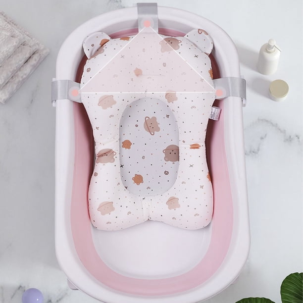 Asiento De Apoyo Para Baño De Bebé, Almohadilla De Baño Antideslizante Ajustable Con Material Suave Y Transpirable, Cómoda Alfombra De Bañera Flotante Para Bebé, Almohada
