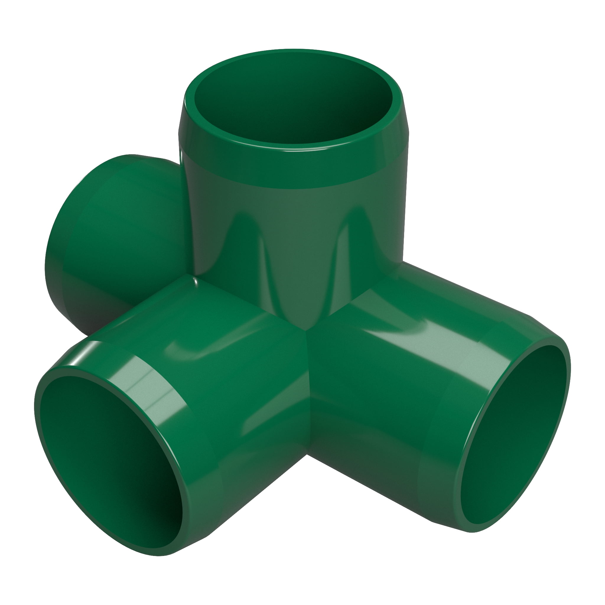 FORMUFIT F0014WTGR4 4Way Tee PVC Fitting, Furniture Grade, 1" Size
