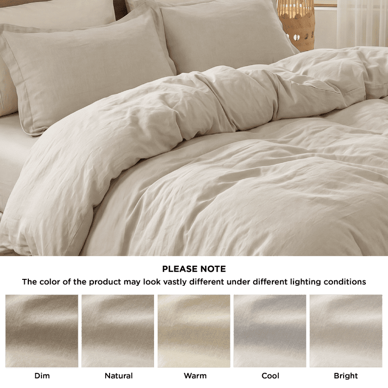 Washed Cotton Duvet Cover King Size Off-White photo 7