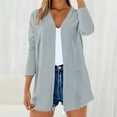 thumbnail image 2 of Duoif Long Cardigans for Women Ladies' Casual Cotton Linen Solid Color Breathable Cardigan Womens Cardigan Grey L, 2 of 9
