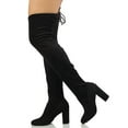 thumbnail image 4 of Delicious Women's Faux Suede Knee High Block Heel Boot, Black ,  8 M US, 4 of 6