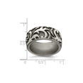 thumbnail image 2 of Gem & Harmony Mens Titanium Pattern Wedding Band Ring (11mm) for Men, 2 of 5