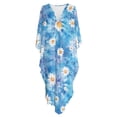thumbnail image 4 of Xoenoiee Boho Mandala Daisy Flower Print Plus Size Kaftan Dress for Women, Oversized V-Neck Batwing Sleeve, Boho Swimsuit Cover Up, Maxi Beach Resort Caftan, 4 of 7