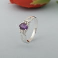 thumbnail image 4 of Solitaire 7X5 MM Oval Shape Amethyst Gemstone 925 Sterling Silver Split Shank Engagement Ring, 4 of 5