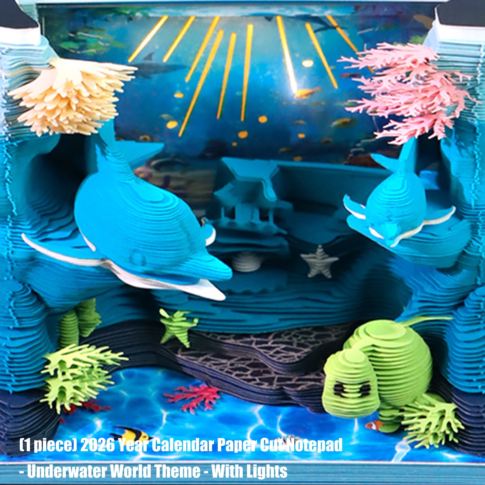 Sustainable 2026 Desk Calendar Featuring Marine Life Art Perfect For Motivation