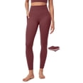 thumbnail image 1 of Leggins de compresión IUGA PowerTight sin costura frontal rojos para mujer, 1 of 5