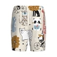 thumbnail image 7 of Daiia Hand Drawn Animals Mens Woven Stretch Pajama Short,Short Pajama Pants-Large, 7 of 7