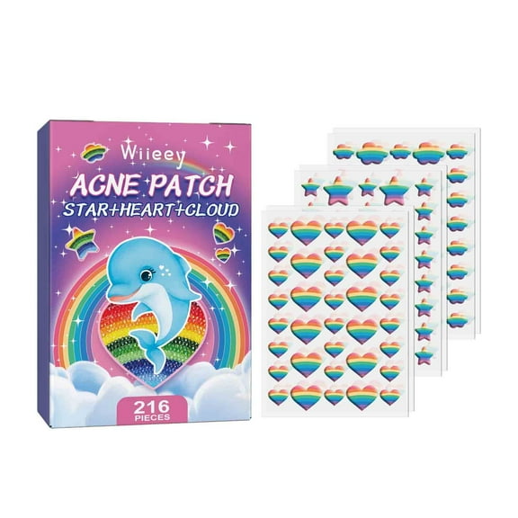 Beauty Clearance Under $5 Pimple Patch 216 Counts Invisible Patch With Star-Shaped Spots Healing Patch Zit Patch Multicolor