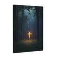 thumbnail image 3 of CozyNet Cross In A Tranquil Forest Glowing Among Tall Trees, Symbolizing Peace & Renewal Wall Art Prints With Frame Canvas Perfect for Living Room & Bedroom, Ready to Hang, Wall Decor 12"x16", 3 of 10